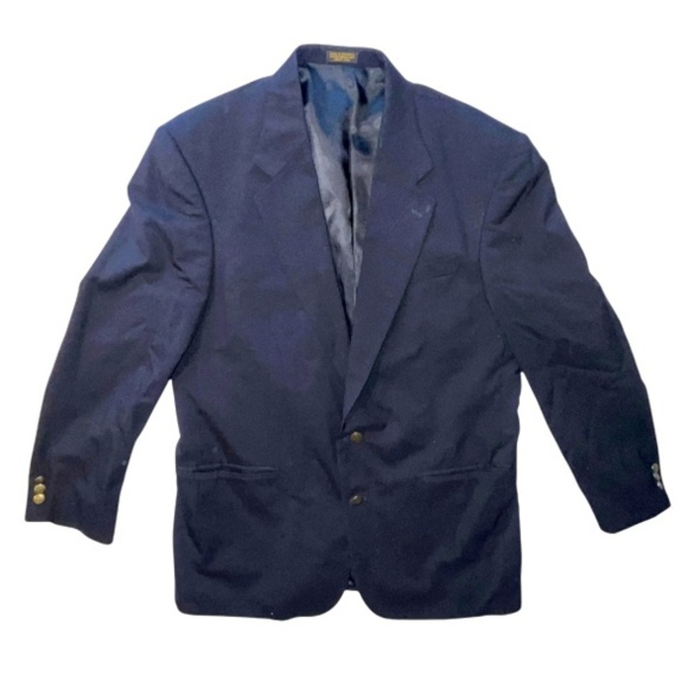Oscar De La Renta Menswear WoolBlazer Suit Jacket Navy Blue Size 42 R